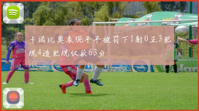 卡诺比奥表现平平被罚下1射0正3犯规4造犯规仅获63分